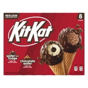 Kit Kat Frozen Dairy Dessert Cones, Wafer with Fudge & Chocolate Wafer, 8 Count