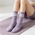thumbnail image 4 of Gytharion Women's Non-slip Socks Yoga Pilates Fitness Crew Socks Moisture-wicking Breathable Stripes Exercise Socks, 4 of 4
