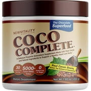 Coco Complete by New Vitality Immune System and Metabolism Boosting Superfood Powder Supplement, Energy Support, Sugar Free, Real Cocoa Powder & Green Tea Extract, Chocolate Flavor, 30 Servings