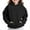 Black, variant on Boys Girls Long Sleeve Hooded Sweatshirt Trendy Solid Color Oversized Fleece Pullover Pocket Hoodies For Spring Fall Brown 7-8 Years