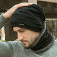 thumbnail image 5 of Dyfzdhu Men Winter Knitted Fleece Windproof Hood Scarf Coif Knit Hat Warm Hats For Black, 5 of 9