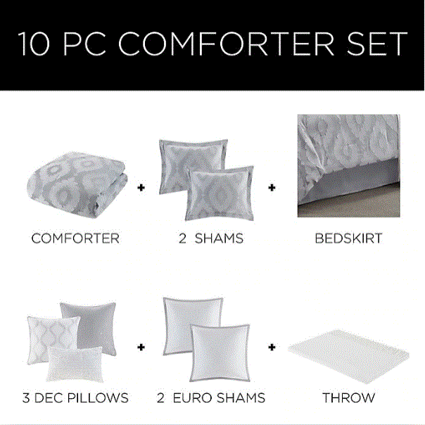 Emme 10-Piece King Comforter Set in 