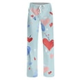 thumbnail image 4 of Women's Drawstring Valentine's Day Printed Casual Pants, Elastic Waist Lounge Pants for Women, Holiday Themed Sleepwear Pajama Pants, Comfortable Fit,Wine,XL, 4 of 7