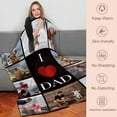 thumbnail image 2 of AISENIN Personalized Gifts for Dad Custom Blanket with Photos Texts Picture Throw Blanket Customized Photo Blanket Personalized Fleece Blanket Gifts for Dad, 2 of 5