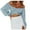 Blue-11, variant on Women's Cute Off Shoulder Long Sleeve Self Tie Knot Crop Tube Top Blouse