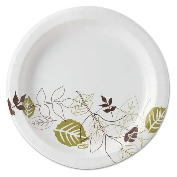 UX9PATH Pathways Soak-Proof Shield Mediumweight Paper Plates, 8 1/2", Grn/burg, 1000/ct