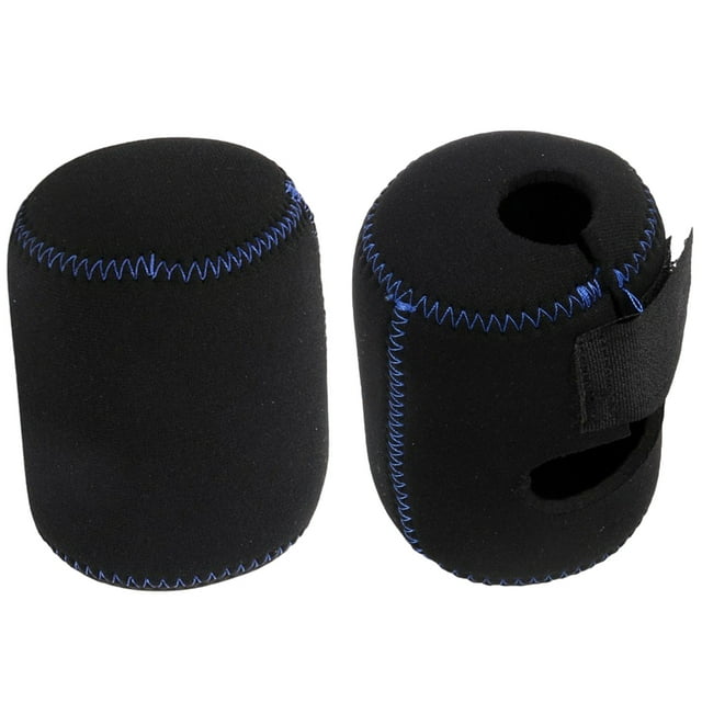 KAKOWELY Sac de Rangement 2 Pcs Multi-Fonction Moulinet de Pêche Protection Tambour Manchon Élastique Sac Équipement de Pêche - F42 Rond (Noir) 2.95"X2.24"X2.24 Pouces