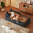 thumbnail image 4 of Flannel Fabric Chaise Lounge, No Assembly Required and Space Saving, Black, 4 of 6