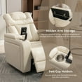 thumbnail image 5 of Harper & Bright Designs PU Power Recliner for Adults, Swivel Home Theater Recliner with Cup Holder, Surround Sound and Tray Table, 5 of 20