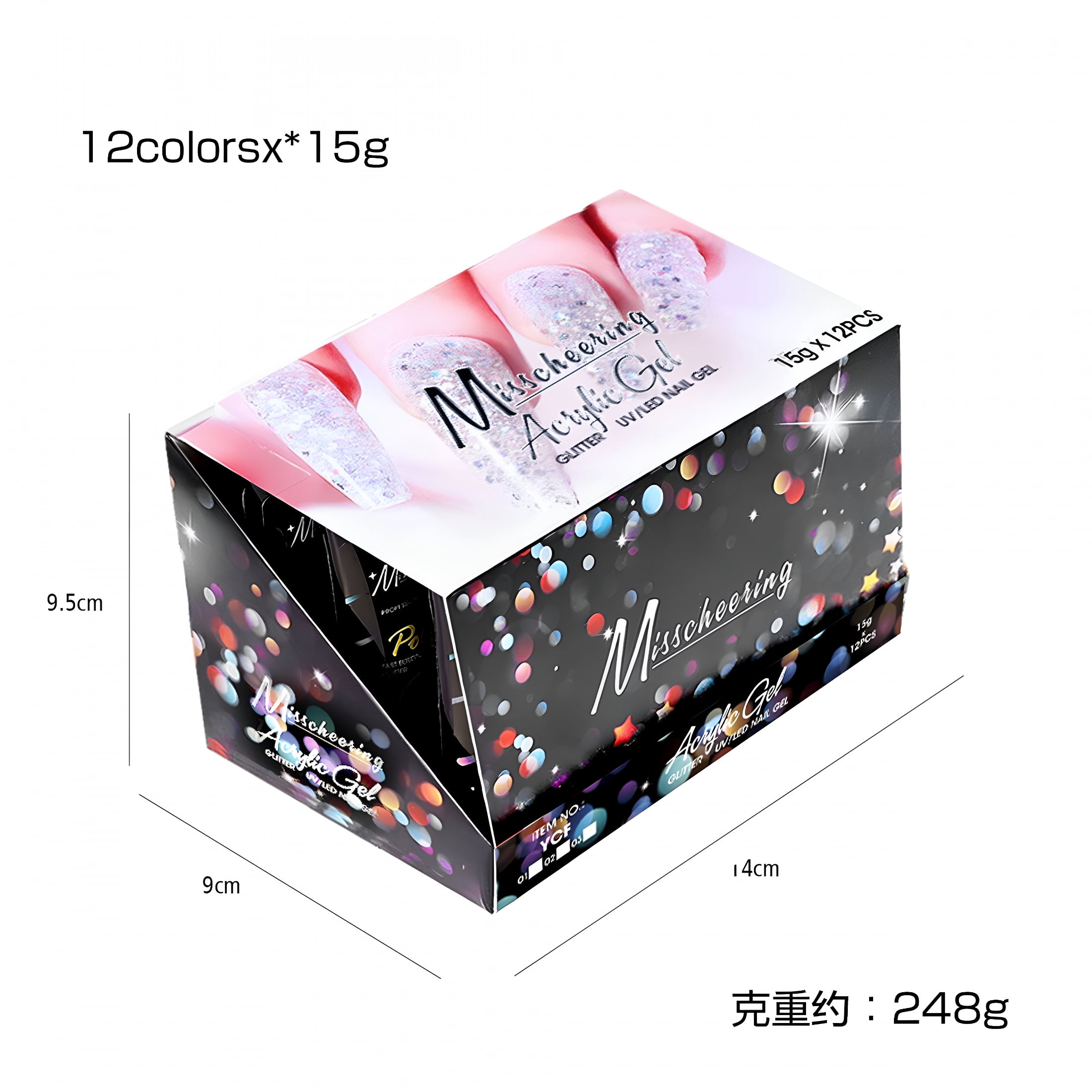 RAGUPEL 12Pcs Nail Poly Gel Set, Extension Nail Builder Kit Enhancement Manicure Tool Nail Decoration