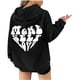 thumbnail image 1 of Sudaderas sueltas para mujer Sudaderas con capucha con cordón Camisas con gráficos en la espalda Jersey informal Tops de manga larga con bolsillo con mangas con hombros caídos Pompotops  gfhjh13592, 1 of 7