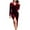 Red, variant on Mikilon Women's Formal Side Slit Dress Solid Color V-Neck Long Sleeve Dress Soft Elegant Dress