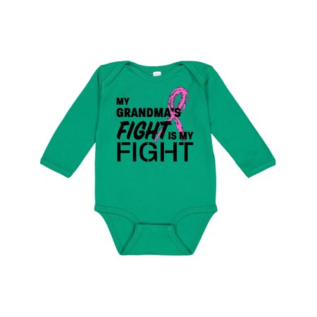 

Inktastic My Grandmas Fight is my Fight- breast cancer awareness Gift Baby Boy or Baby Girl Long Sleeve Bodysuit