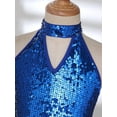 thumbnail image 5 of YIZYIF Girls Shiny Sequins Latin Dance Dress Costume Tassel Hem Dancewear Rumba Samba Dance Leotard, 5 of 7