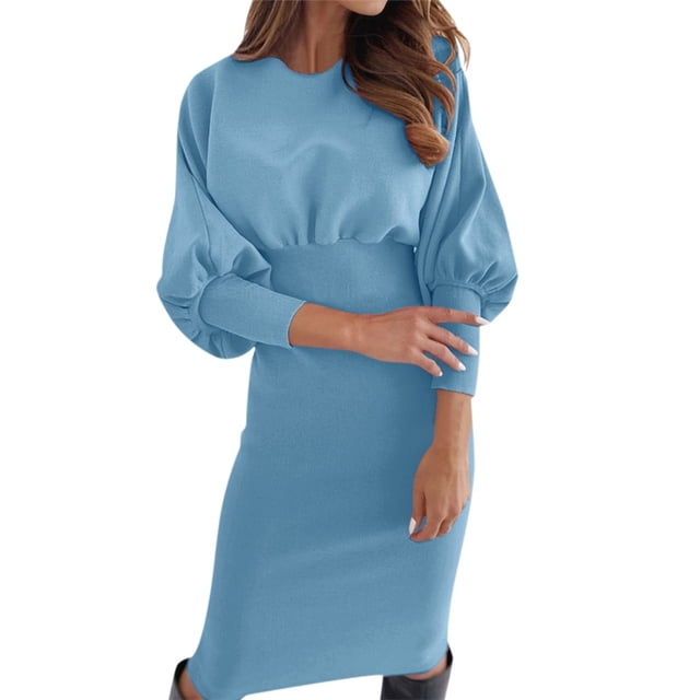 TJAZFJPA Robe Tunique pour Femmes Mode Décontractée Automne et Hiver Manches Longues Taille Soirée Jupe Courte Robe Chemise Robes pour Femmes Robes d'Été