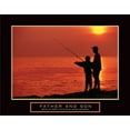 thumbnail image 2 of Unknown 18x15 Black Ornate Wood Framed with Double Matting Museum Art Print Titled - Father and Son Fishing, 2 of 4