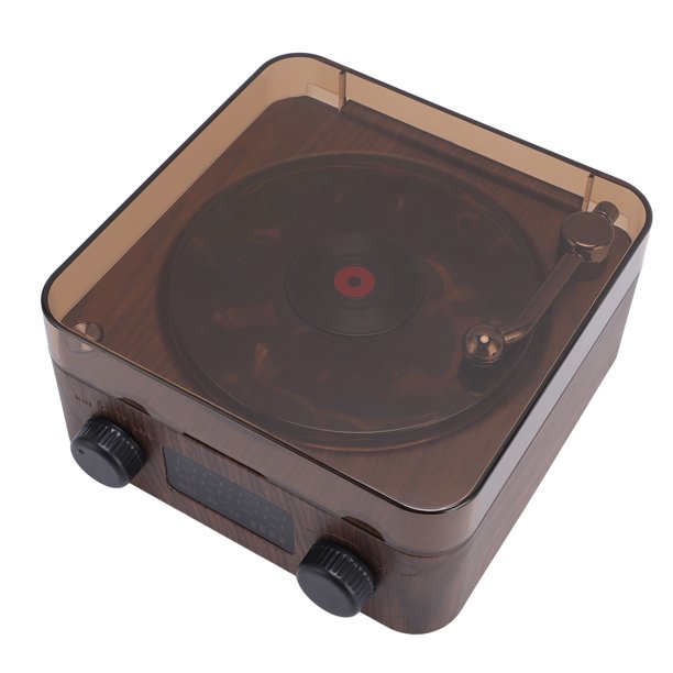 Vinylplayer Con Luz Y Tiempo De Ondulación De Agua, Altavoz Vinilbt Con Luz De Noche Ambiental, De Sonido Estéreo, Reproductor De Discos Retro Para El Estudio De