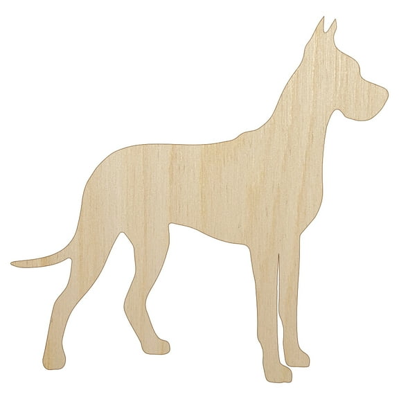 Great Dane Dog Solid Wood Shape Unfinished Piece Cutout Craft DIY Projects - 4.70 Inch Size - 1/8 Inch Thick
