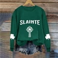 thumbnail image 1 of Chandails de la Saint-Patrick pour Femmes Col Rond Chandail Imprimé à Manches Longues Chandails pour Femmes, 1 of 3