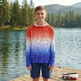 thumbnail image 3 of Lanbubble Boys Rash Guard Shirts Long Sleeve Quick Dry Beach Swim Hooded with Thumb Hole 7-14Years, 3 of 7