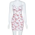 thumbnail image 2 of Blanco S 2020 gran oferta novedad de verano vestido de encaje con cuello en V estampado sexi con tirantes y espalda descubierta para mujer, 2 of 8