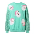 thumbnail image 6 of Fshinging Oversize Sweatshirt For Women Hoodie Christmas Sequin Santa Claus Print Patchwork Long Sleeve Ugly Sweater Fall Winter Clothes, 6 of 9