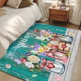 thumbnail image 4 of Hello Spring Area Rugs 4x6 ft Rose Purple Pink Flower Red Heart Green Wood Grain Washable Rug Non Slip Indoor Carpet Absorbent Floor Mat for Living Room Bedroom Dining Room, 4 of 9
