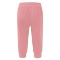 thumbnail image 4 of ADSSDQ Men's 3/4 Jogger Sweatpants with Pockets Knee Length Running Training Workout Athletic Capri Shorts Pink M, 4 of 4