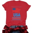 thumbnail image 6 of American Flag Shirts Women USA Patriotic Tees 4th of July T-Shirt Crew Neck Short Sleeve Graphic Tee Tops, 6 of 6