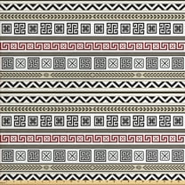 Ambesonne Ethnic Fabric by the Yard Upholstery, Geometric Pattern, 10 Yards, Cream Black Ruby