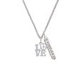 thumbnail image 2 of Delight Jewelry Love with Peace Sign Silvertone Forever Bar Charm Necklace, 23", 2 of 4