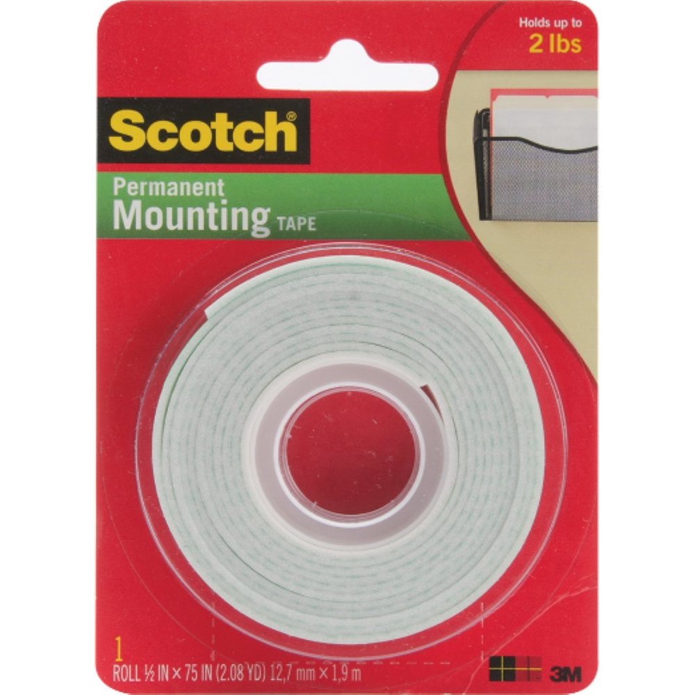 Scotch Mounting Tape, Heavy Duty 1 in x 75 inches 1 ea (Pack of 6