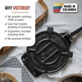 thumbnail image 2 of Prensa para tortillas Victoria de hierro fundido de 20 cm con aceite de linaza sazonado, 2 of 7