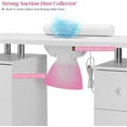 thumbnail image 2 of OmySalon New Manicure Nail Table w/Dust Collector&Wrist Rest, Lockable Wheels, Installation Require, 2 of 9