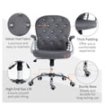 thumbnail image 5 of Dark Gray Desk Chair, Button Tufted Office Chair with Armrests, 5 of 9