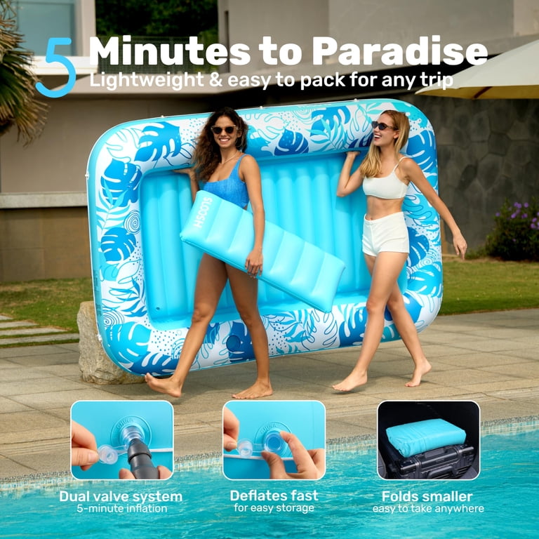 SLOOSH, Inflatable Tanning Pool Lounger Float, 85