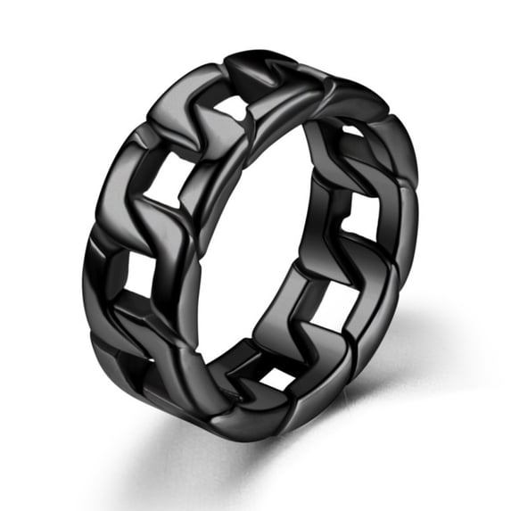 316 titanium steel ring for men, stainless steel cast chain ring