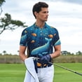 thumbnail image 2 of Kdxio Whimsical Underwater Fantasy Print Men's Short Sleeve Polo Shirt,Midweight Men's Shirt-4X-Large, 2 of 5