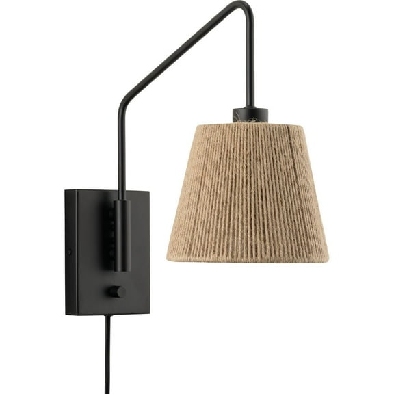 Avec 7 in. 1-Light Matte Black Coastal Wall Sconce