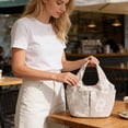 thumbnail image 6 of Embroidered Women's Handbag with Multiple Storage Pockets, Mother's Day Gift for Mom Top Handle Bag for Daily Commute Shopping, White, 6 of 6