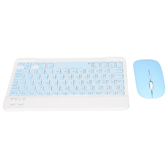 10 Inch Keyboard Set USB Charging Ultra Thin Quiet Keyboard with DPI Mouse, Compatible with Cellphone Laptop