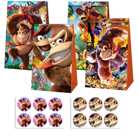 Donkey Kong Candy Bags 12PCS Party Favor Gift Bags Birthday Party Decorations
