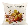 thumbnail image 4 of EREHome Set of 4 Pillow Cases Happy Thanksgiving Lettering Celebration on for Badge Autumn Text Watercolor Throw Pillowcase Cover Cushion Case Home Decor 20x20 inch, 4 of 5