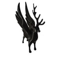 thumbnail image 2 of Figura de ciervo alado, ciervo alado de invierno, decoración de escritorio, adorno navideño Negro, 2 of 9