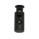 thumbnail image 5 of Qarigey 100 Piezas Tapón de plástico Cordón Cerradura Agujero doble Sujetador de frijol Cuerda Toggle Bag Negro 5 2.4*0.85, 5 of 6