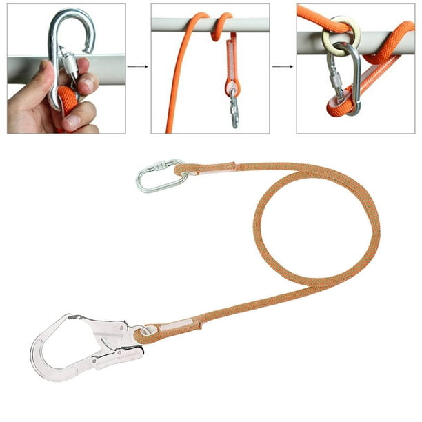 Outdoor Fall Protection Rope With Snap Hooks, Carabineer 5m-Single rope  5m-Single rope Large hook