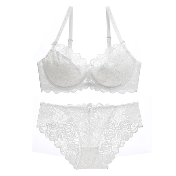 Levmjia Women's Lace Lingerie Set Push Up Bras With Thin For Large Chest Daily Wear Comfortable And Breathable Bra And Panty Set For Valentine And Honeymoon Night