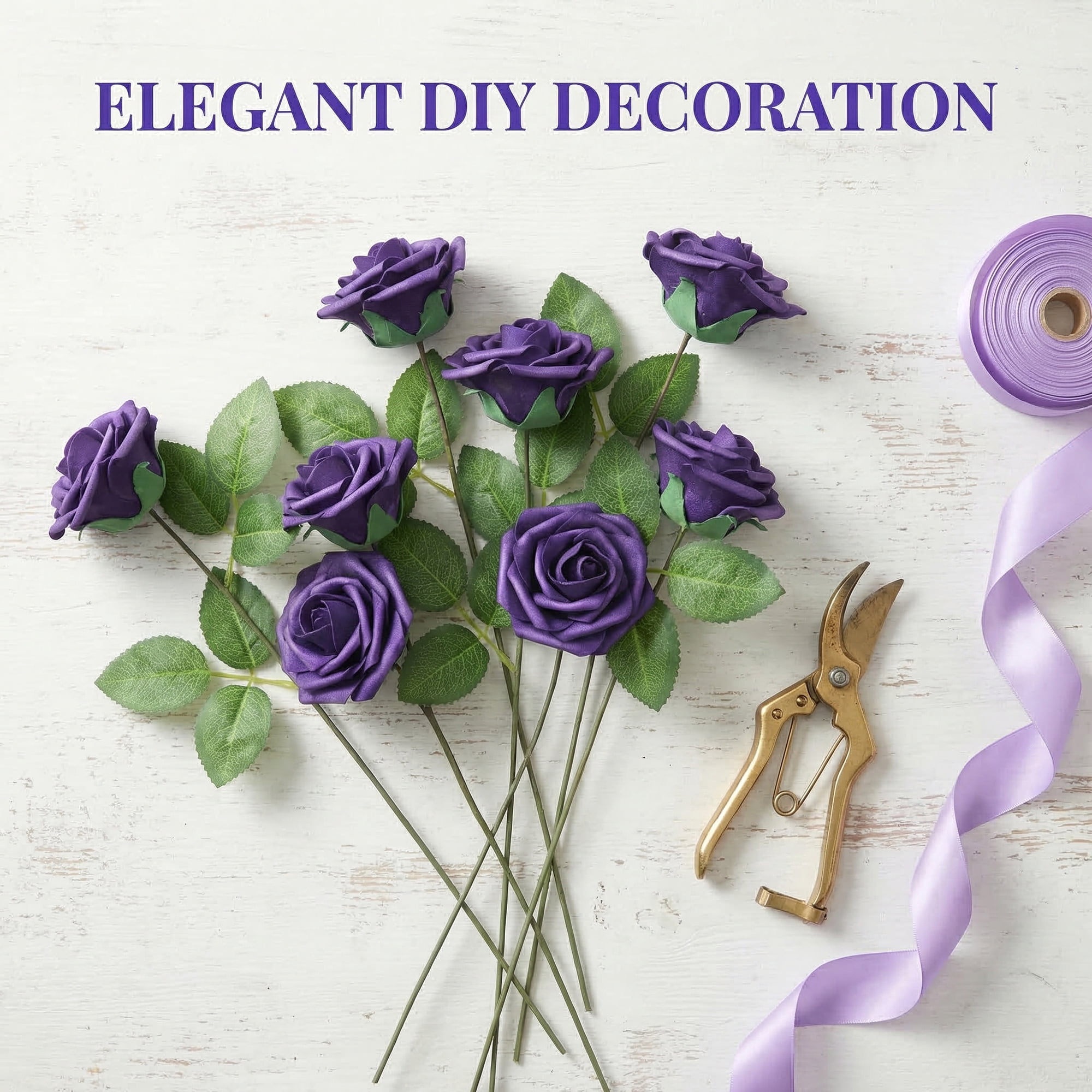 Unique Bargains Artificial Detachable Rose Silk Flower Dark Purple 7.1"