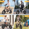 thumbnail image 6 of DTTZH 750W Foldable Electric Bike for Adults, 48V 15Ah, 20MPH Class 2 Electric Mini Bike, 14" Folding Ebike, UL2849 Certified(Black), 6 of 9