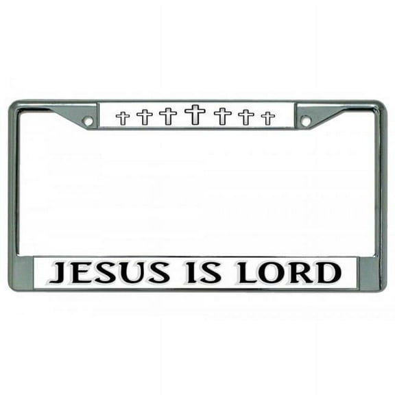 Jesus Is Lord Chrome License Plate Frame